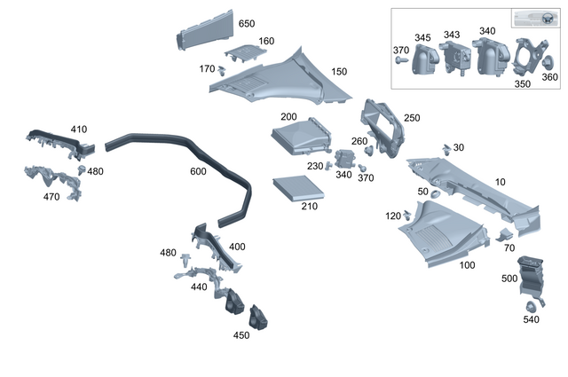 2068301100 - Heating and Ventilation: Water Baffle for Mercedes-Benz Image image