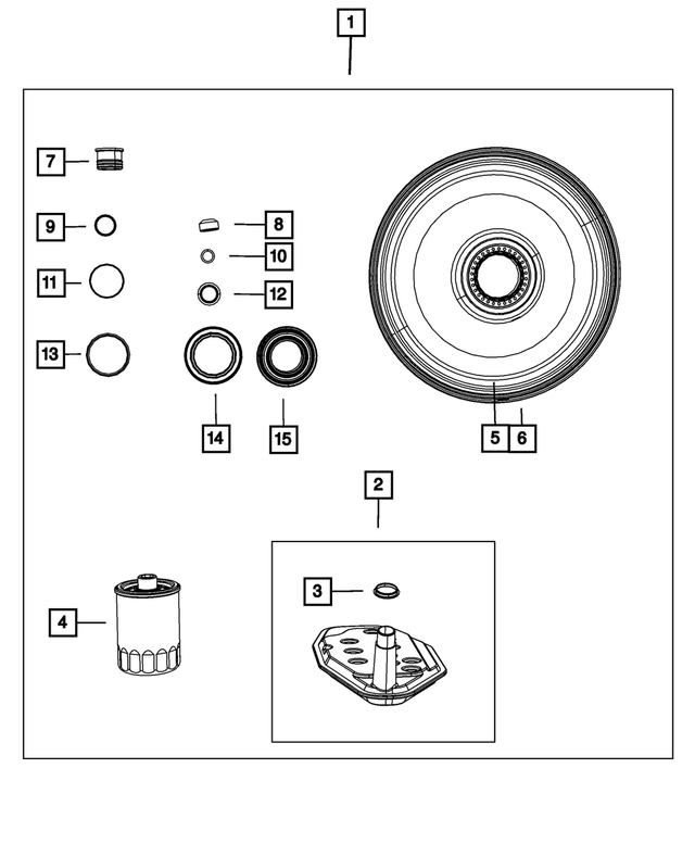 68010041AD - 545RFE; 5-Speed; Automatic Transmission: Transmission Seal Package for Mopar Image