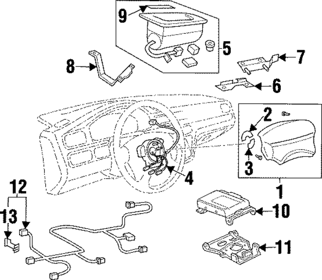 6770SW5A81ZA - Electrical: Driver Air Bag for Acura Image