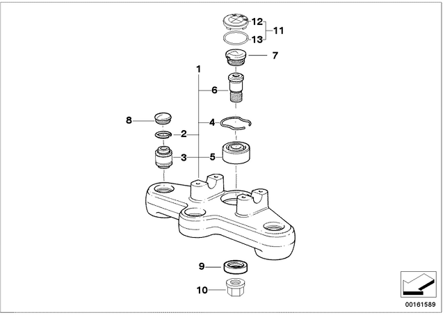 31427669730 - : Upper Fork Cross Brace With Mount - Ferro for BMW-Motorrad Image