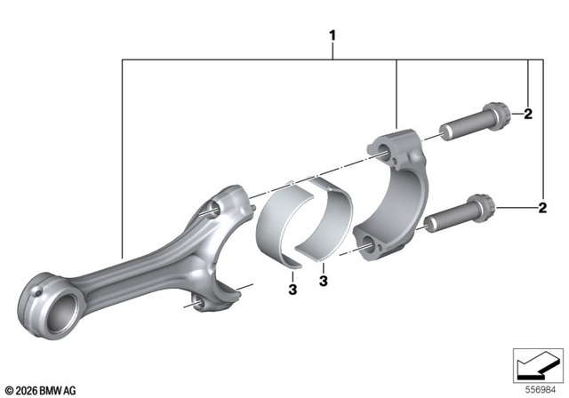 11248552238 - Engine: Connecting Rod Bolt - M8X1X30.75 for BMW-Motorrad Image