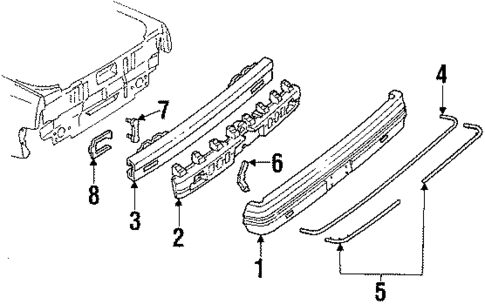 Bumper & Components - Rear for 1990 Buick Skylark #0