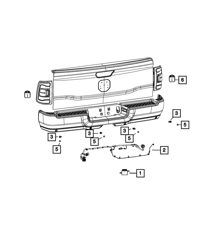 68521410AB - Electrical: Rear Bumper Wiring for Mopar Image