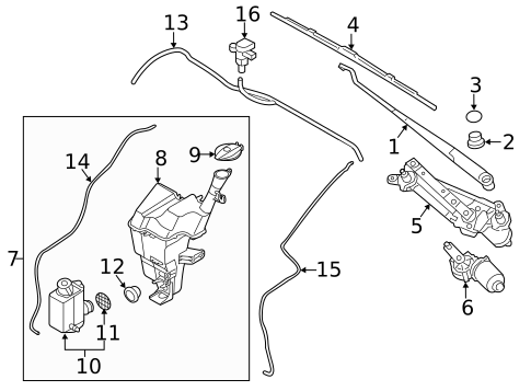 Windshield Washer & Related Components for 2014 Kia Cadenza #0