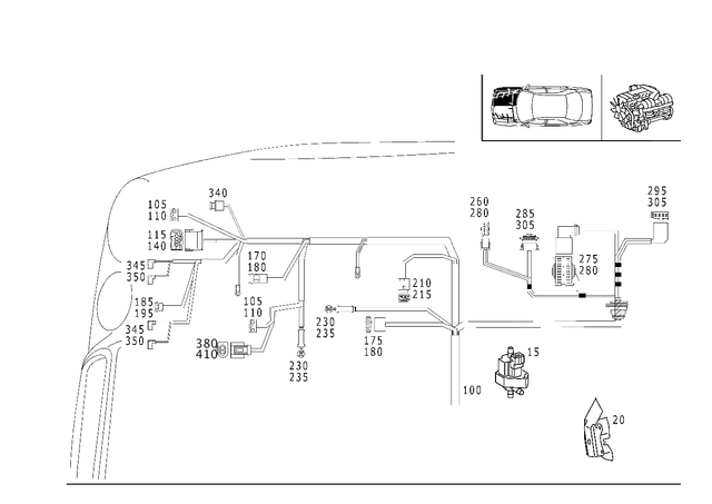 2104401506 - Electrical Equipment and Instruments: Wiring Harness for Mercedes-Benz Image image