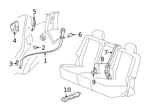 Rear Seat Belts for 2009 Dodge Durango #2