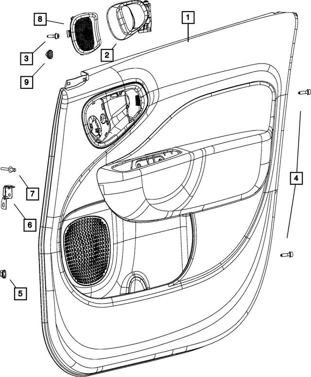 5ZH90MXNAA - Interior Trim: Front Door Trim Panel, Left for Mopar Image