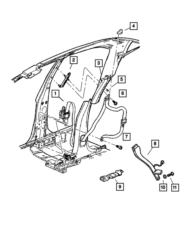 XP61XDVAC - Interior Trim: Retractor Seat Belt, Left for Mopar Image