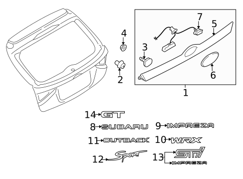 Liftgate for 2008 Subaru Impreza #1