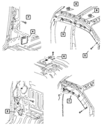55350932AF - Interior Trim: Side Curtain Air Bag, Right for Mopar Image