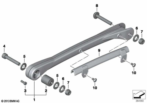 Rear Swing Arm with Bearing, Strut for 2012 BMW-Motorrad R 1200 RT #1