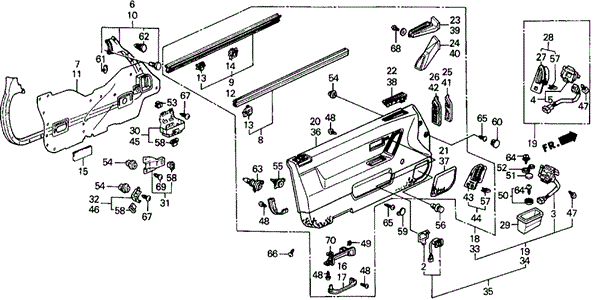 Front Door Lining (2.0 S,SI) for 1988 Honda Prelude #0