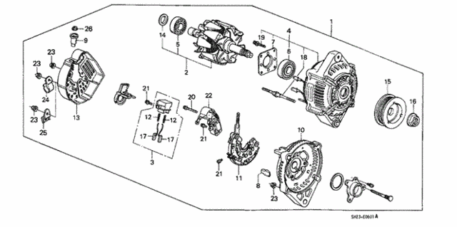 Alternator (Denso) for 1991 Honda CRX #0