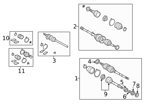 CV Components for 1999 Lexus ES300 #0