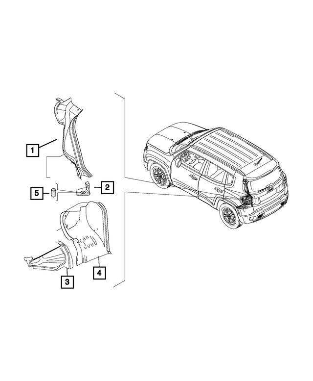 68645928AA - Body Sheet Metal Except Doors: Liftgate Opening Trough, Left for Mopar Image