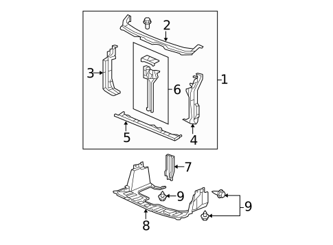 Radiator Support for 2007 Honda Fit #0