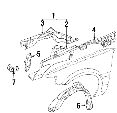 Structural Components & Rails for 1993 Mazda Protege #0
