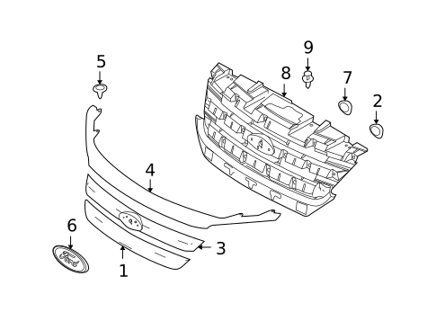 Grille & Components for 2012 Ford Fusion #0