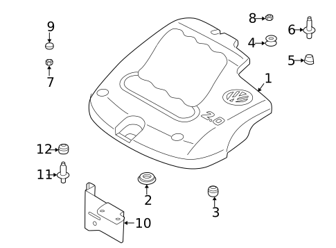 Engine Appearance Cover for 2003 Volkswagen Jetta #0