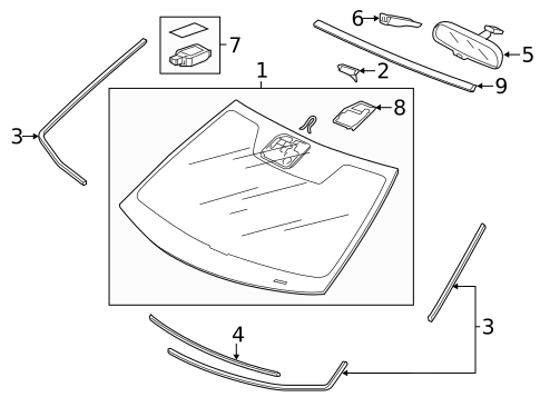Glass - Windshield for 2013 Honda Accord #1