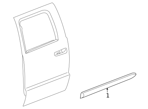 Exterior Trim - Rear Door for 2009 Mitsubishi Raider #1