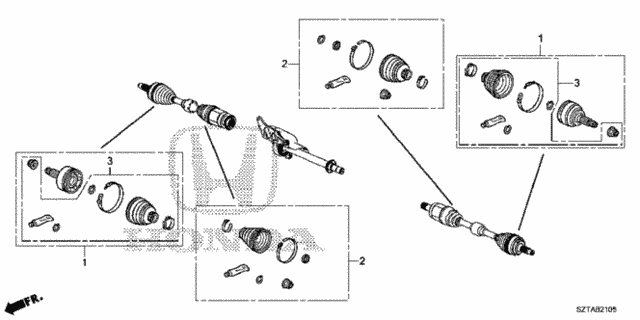 Front Driveshaft Set Short Parts for 2016 Honda CR-Z #0