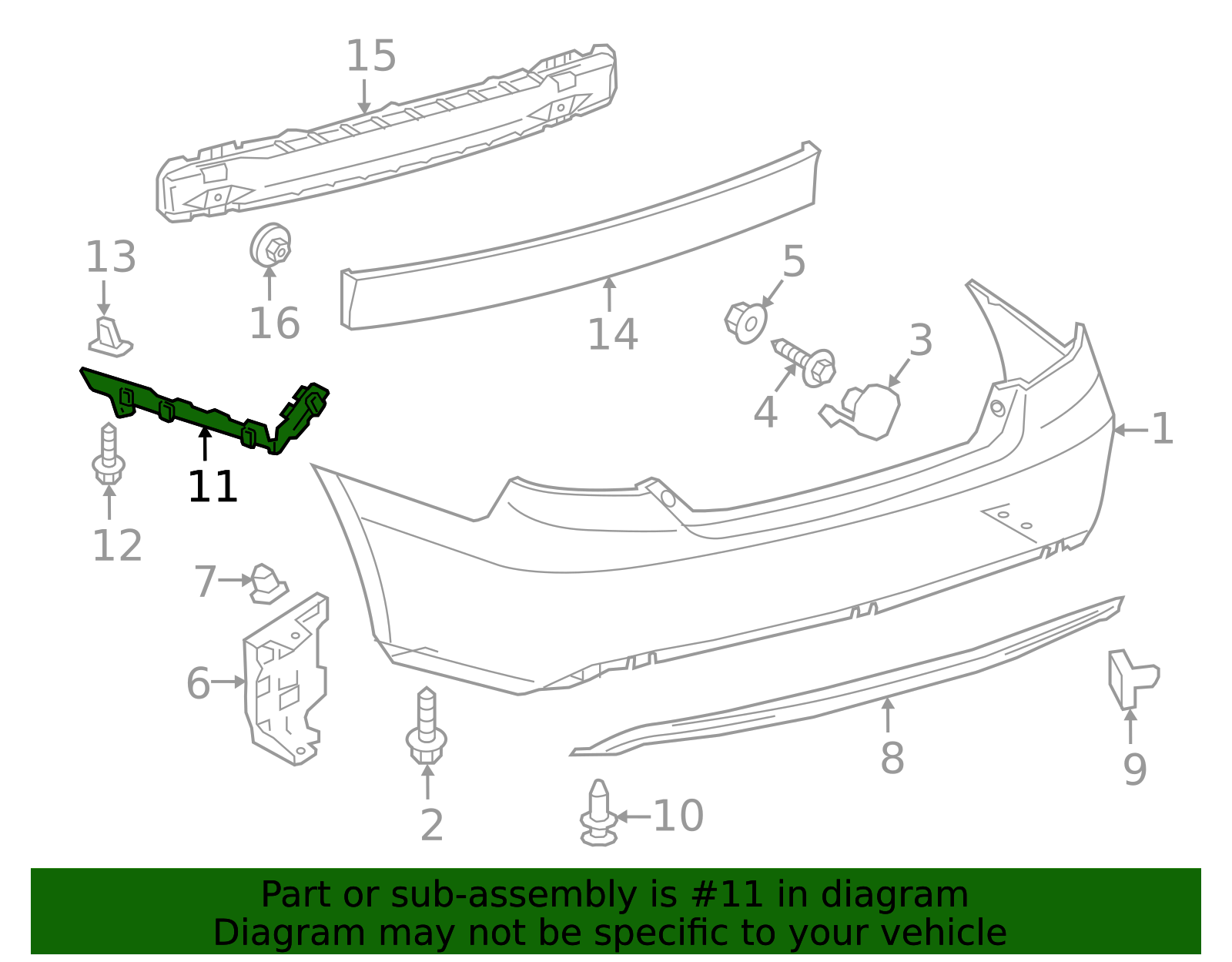 2015-2017 Toyota Camry Bumper Cover Reinforcement 52576-06140 | Toyota ...