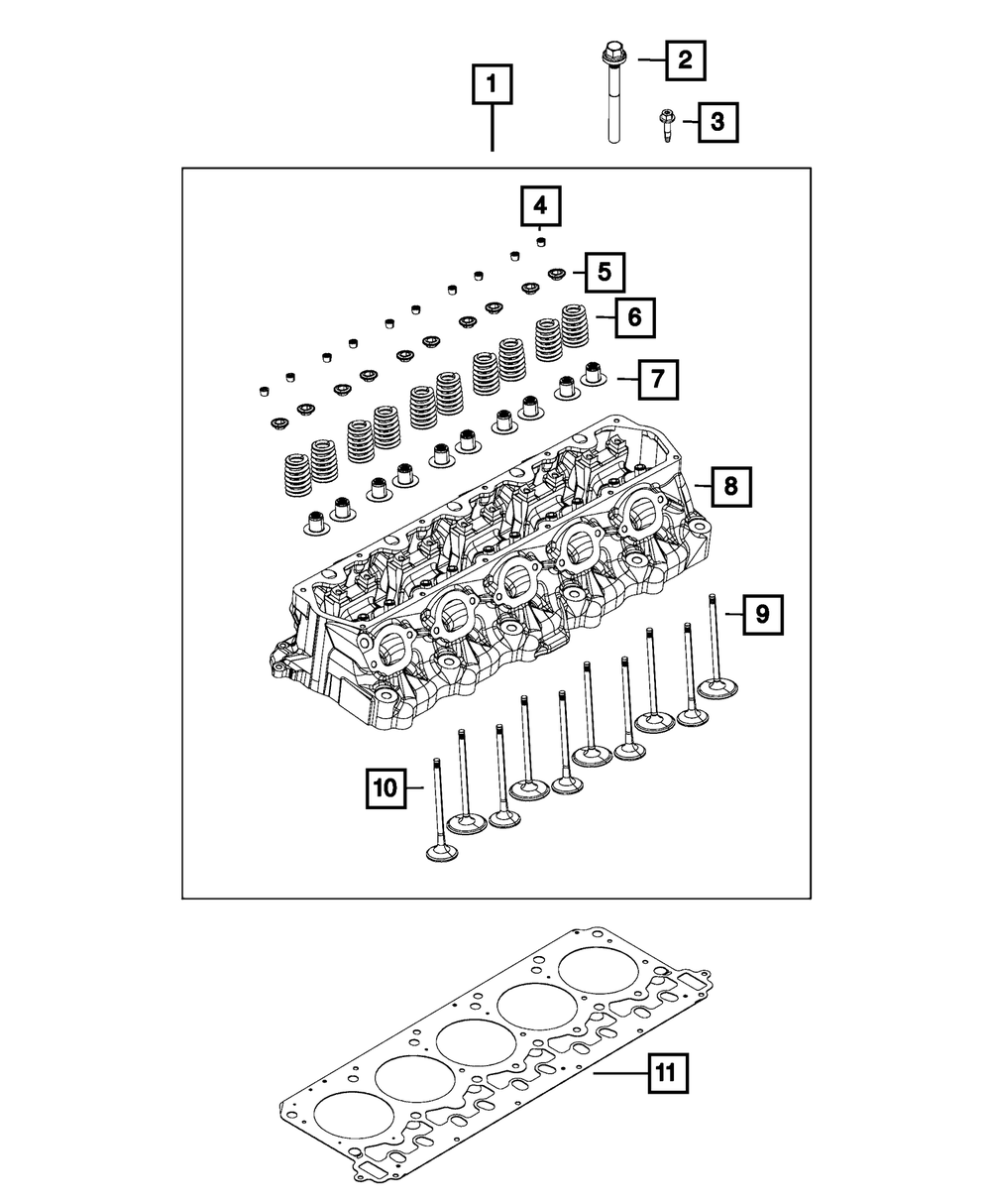 Cylinder Head, Complete - Mopar (5037711AG)