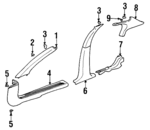25720769 - Body: Windshield Pillar Trim for Oldsmobile: Aurora Image