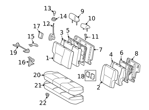 Rear Seat Components for 2013 Toyota Matrix #0