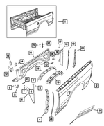 68365021AB - Body Sheet Metal Except Doors: Box Side Outer Panel, Left for Mopar Image
