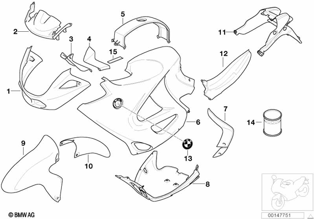 46637659296 - Body Equipment: Trim Upper Prime Coated -  for BMW-Motorrad Image