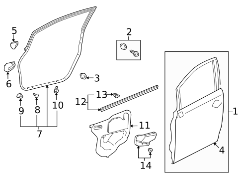 Door & Components for 2010 Lexus HS250h #1