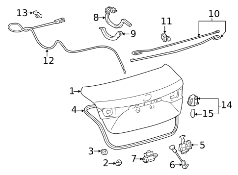 Lid & Components for 2014 Toyota Avalon #0
