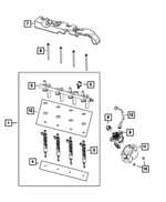 68441602AA - Fuel and Accelerator Pedal: Fuel Rail for Jeep: Cherokee, Compass, Grand Cherokee, Wrangler Image