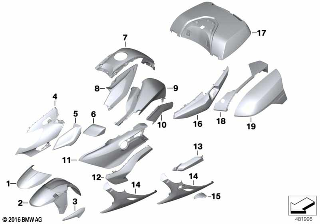 46638393164 - : Tank Trim, Right for BMW-Motorrad Image