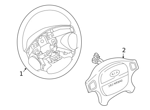 Steering Wheel & Trim for 2004 Kia Rio #0