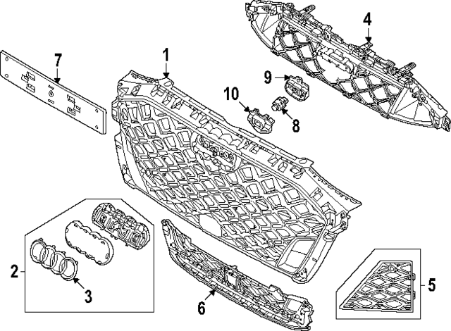 8Y0853651BG3FZ - Body: Center Grille for Audi Image