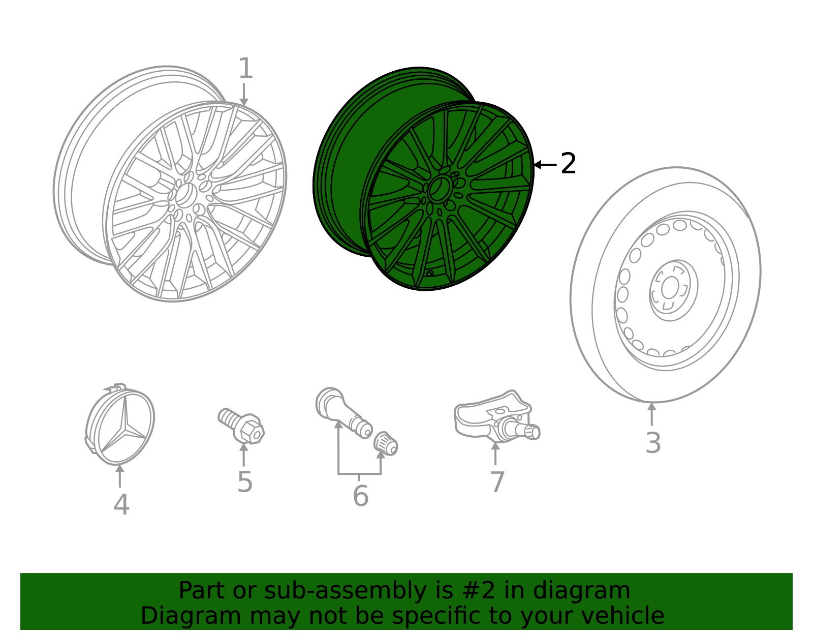 Genuine OEM Amg Multi-Spoke Wheel, 9 J X 20 Et 34 | 223-401-15-00