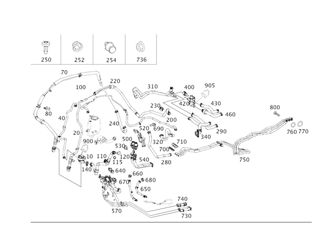 2228303805 - Heating and Ventilation: Hose Line for Mercedes-Benz: Maybach S550, Maybach S560, Maybach S600, Maybach S650, S450, S550, S550e, S560, S600, S63 AMG, S65 AMG Image image
