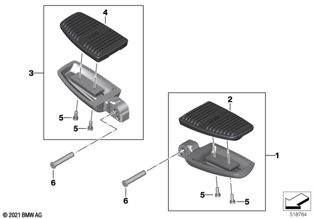 46719899349 - Design: Footrest for Passenger Left -  for BMW-Motorrad Image