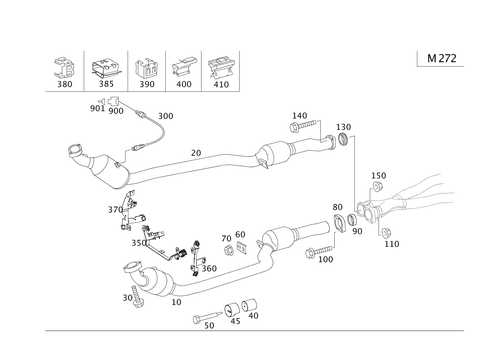 Exhaust System Used on Six-Cylinder Gasoline Vehicles for 2009 Mercedes-Benz SLK300 #0