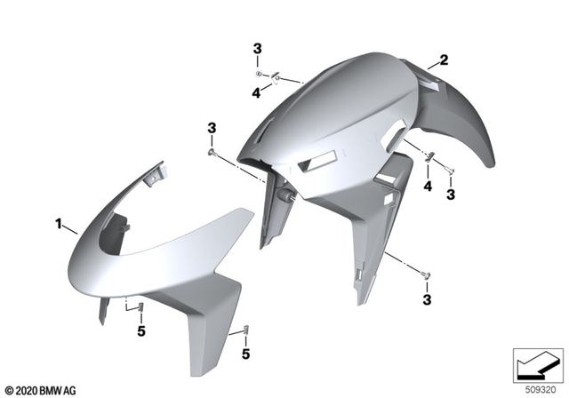46619444666 - Frame and Mounting Parts: Front Wheel Cover, Front - Rohteil/blank for BMW-Motorrad Image