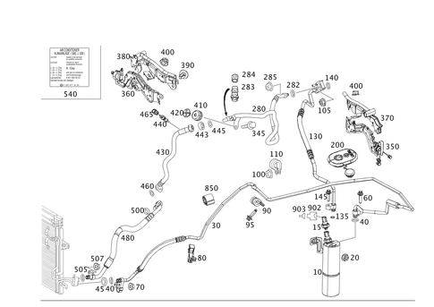 Refrigerant Line Arrangement for 2009 Mercedes-Benz S 550 #0