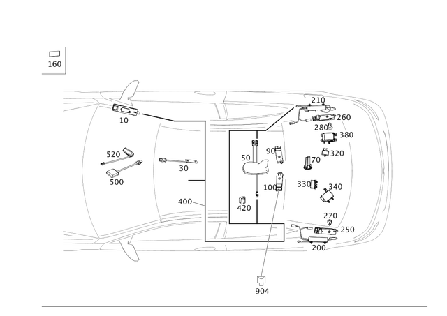 2078201075 - Special Equipment: Antenna for Mercedes-Benz: C250, C350, C63 AMG, E250, E350, E550, E63 AMG Image image