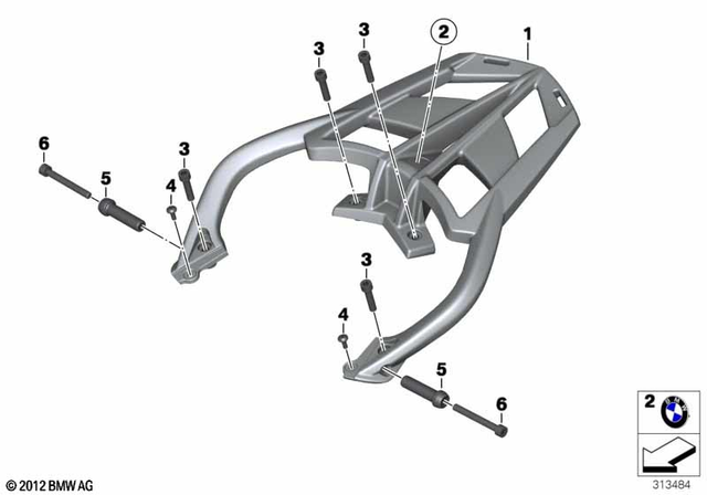 71607693917 - Frame and Mounting Parts: Set Luggage Carrier -  for BMW-Motorrad Image