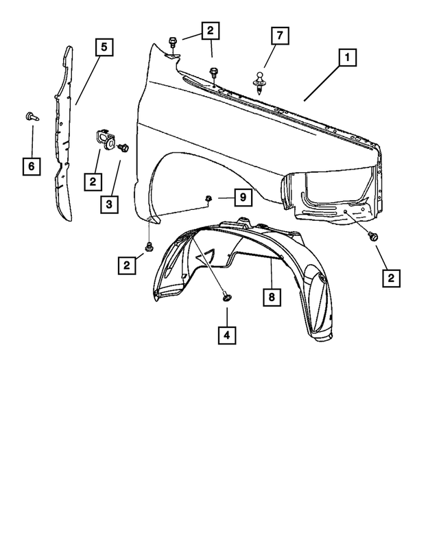 6509403AA - Body Sheet Metal Except Doors: Nut/rivet for Mopar Image