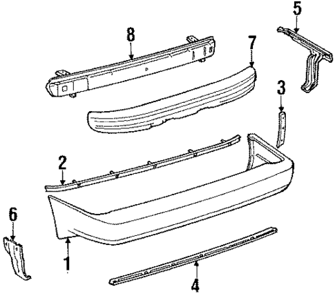 Bumper Assembly - Rear for 1988 Toyota Supra #0