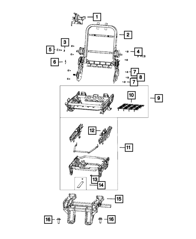 68238587AB - : Seat Support Bracket, Left for Mopar Image