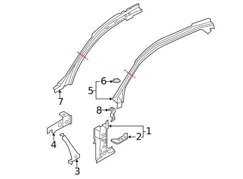 Hinge Pillar for 2014 Audi RS7 #0